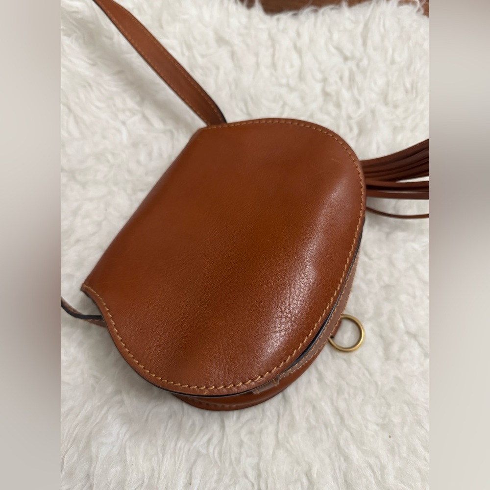 Chloe Marcie Tassel Crossbody Bag Whipstitch Leather Small - Picture 8 of 14